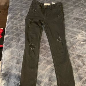 Black skinny jeans with holes! Great condition!